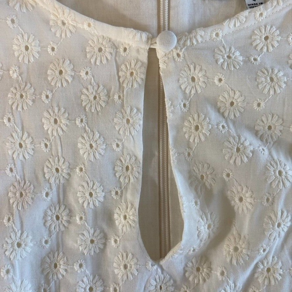Madewell Eyelet Floral‎ Tassel-Tie Dress 4 Milkmaid Prairie Romantic Cottagecore - Picture 8 of 13